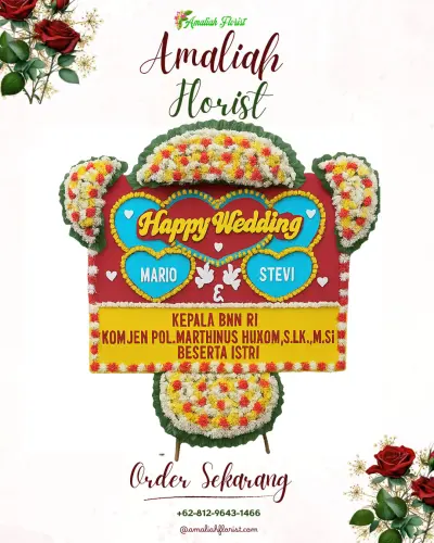 Karangan Papan Bunga Pernikahan di Atang Senjaya